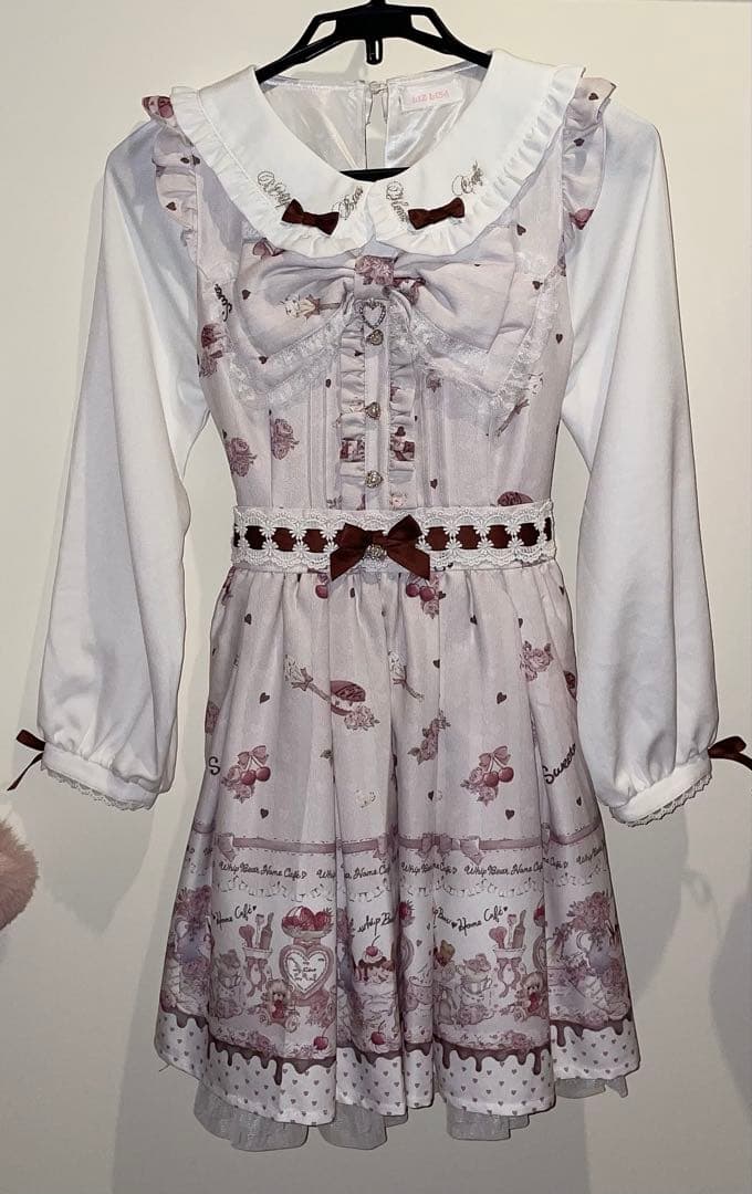 LIZLISA リズリサ Whip bear  cafe柄 ワンピース