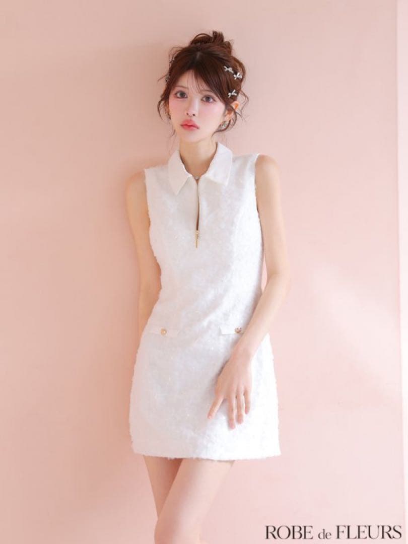 robe de fleurs ドレス　M ホワイト　シュガー