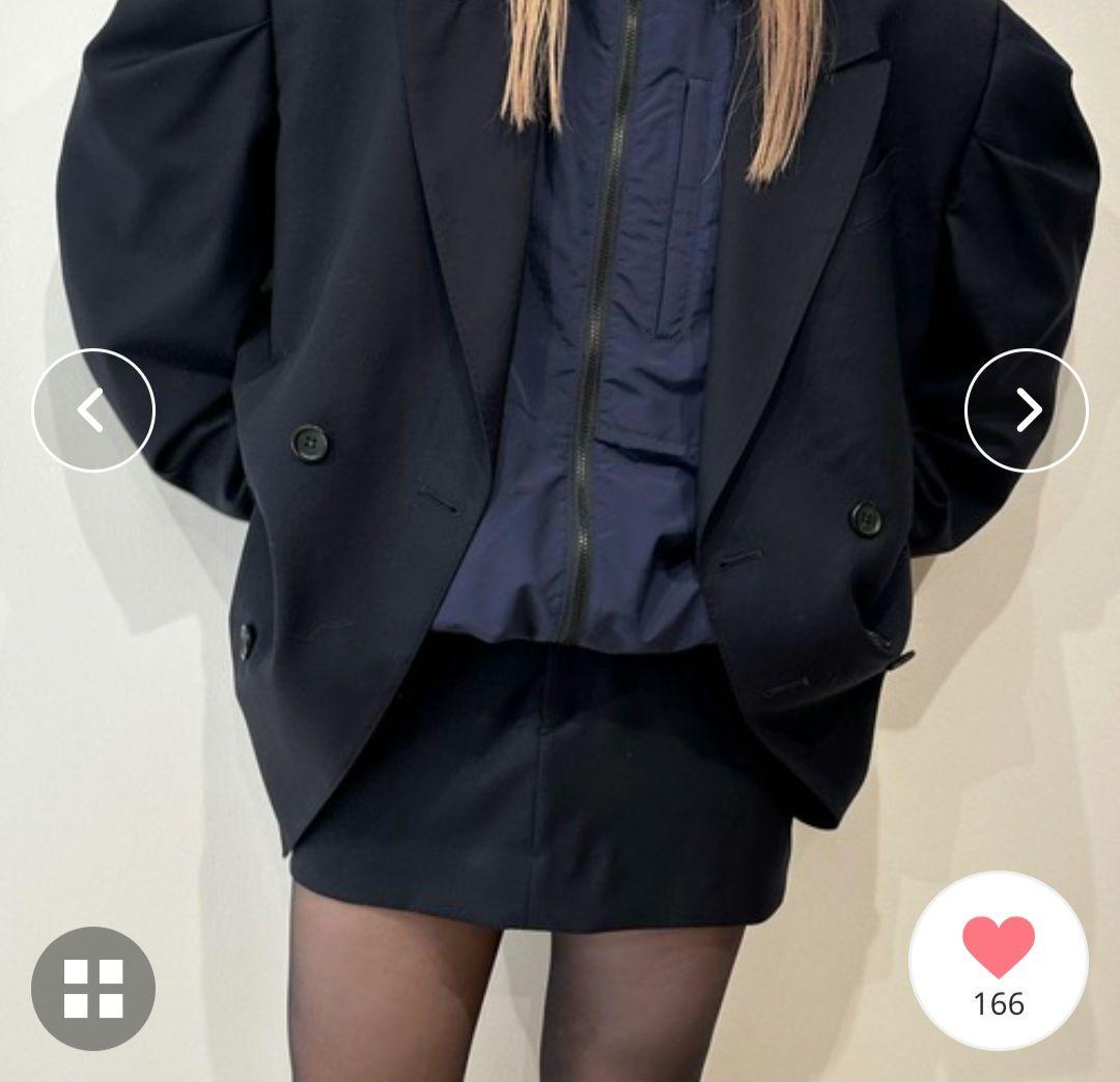 HOLIDAY Wool Drawstrings Mini Skirt ネイビー