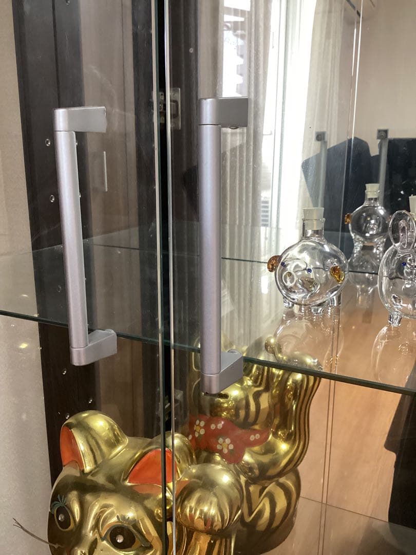 コレクション　ガラスケース　縦型　ハイタイプ　背面ミラー　5段(ガラス板4枚)