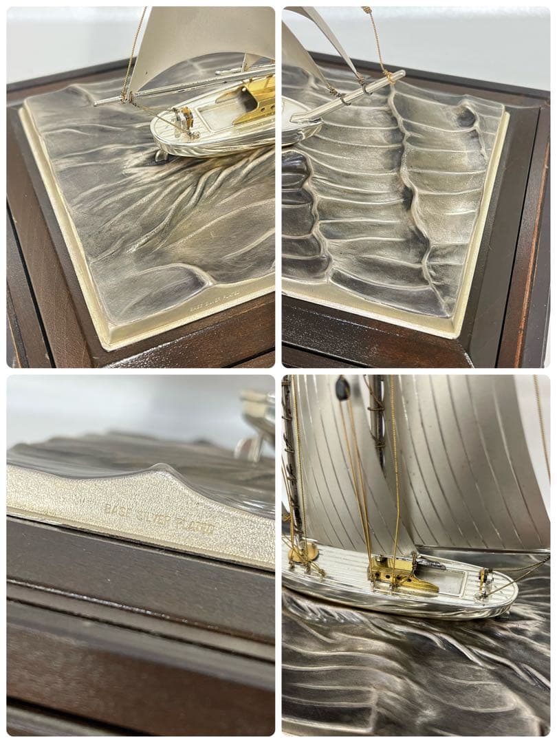 銀製　シルバー　SILVER 銀船　ヨット　置物　オブジェ　工芸品