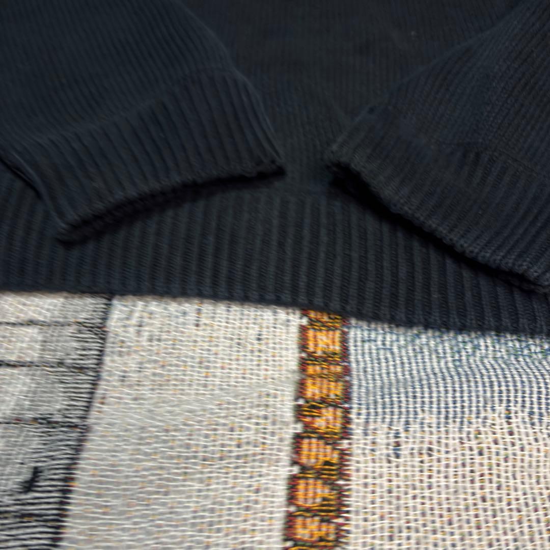 1980s Eddie Bauer 黒タグ　前v ブラック　コットンニット