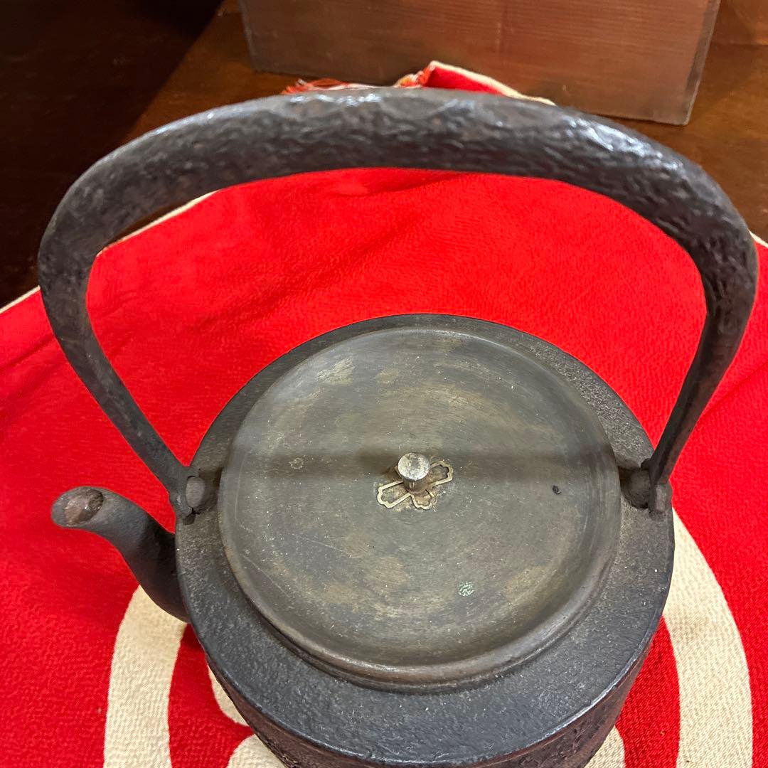 茶道具　アンティーク／南部鉄器　鳳文堂造　南蛮船と波千鳥(^^)