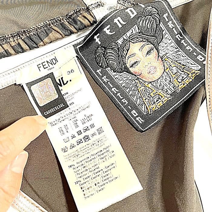 FENDI フェンディ FF ロゴ ズッカ 水着 ビキニ ブラウン シルバー