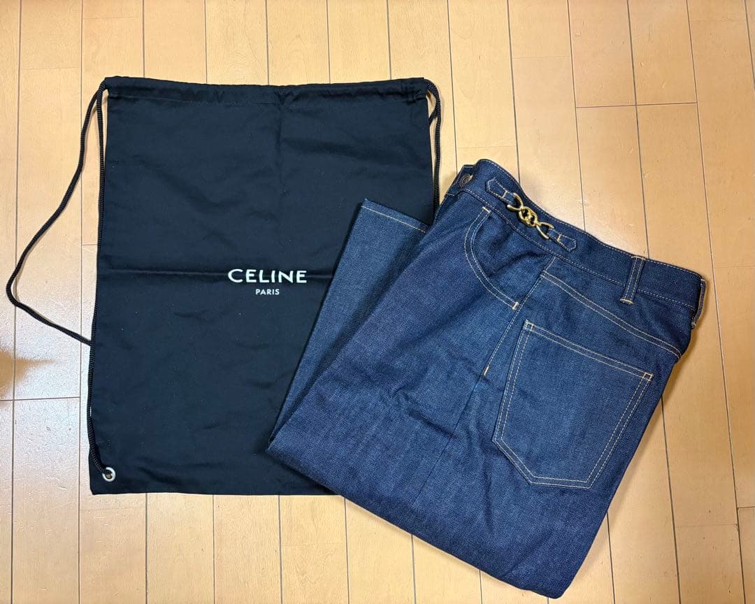 CELINE セリーヌ　インディゴデニム ガウチョパンツ　28 保存袋付き！