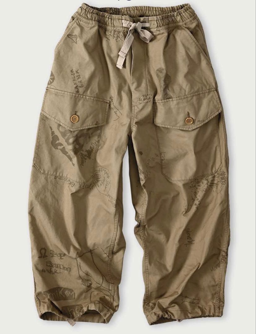 45R45rpm ダック落書きプリントの908 　テントパンツ