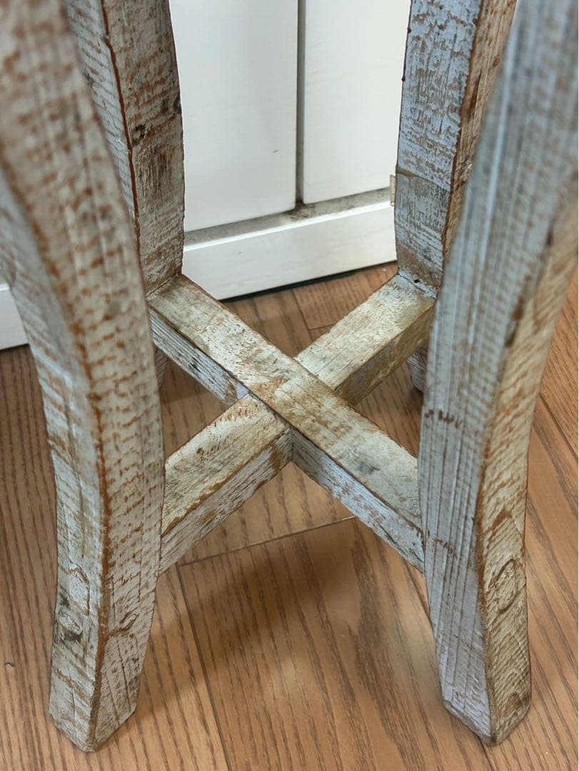 【アンティーク】スツール・プランター台（木製）