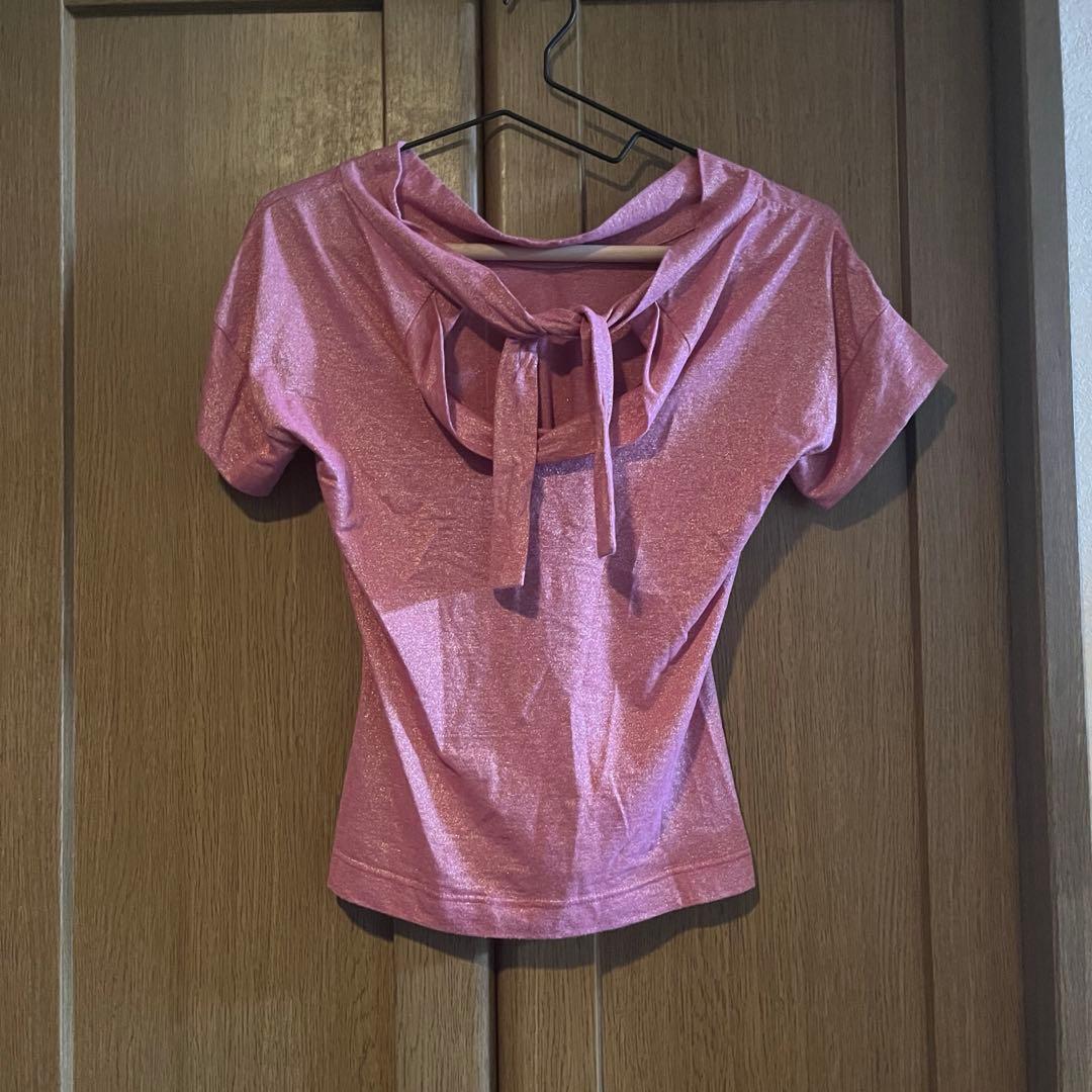 ヴィヴィアン　ラメ　リボントップス