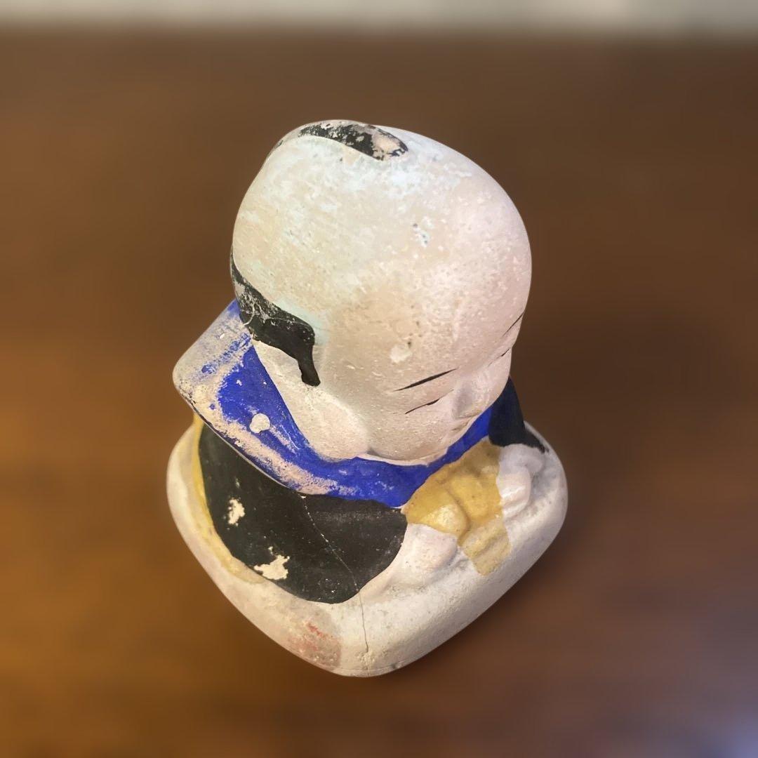 西郷どん似のジャンボ福助(当時物) ＆　可愛らしいミニ福助の2点セットです。