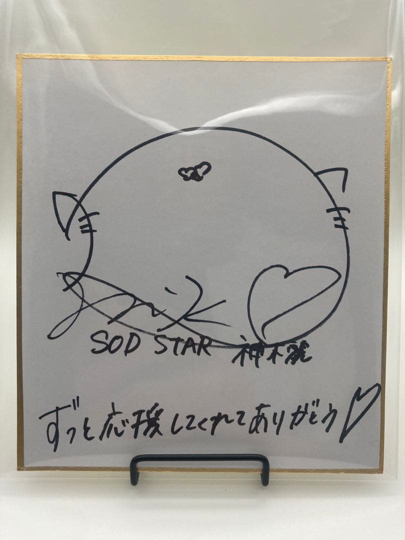 Myday公式アカウント02　神木麗 サイン入り チェキ ミニ色紙 セット