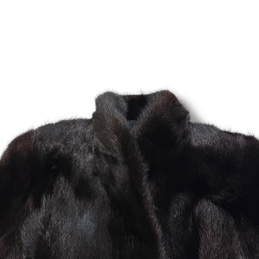 サガミンク 1820 毛皮 リアルファーコート グラマミンク 黒 11 逆毛