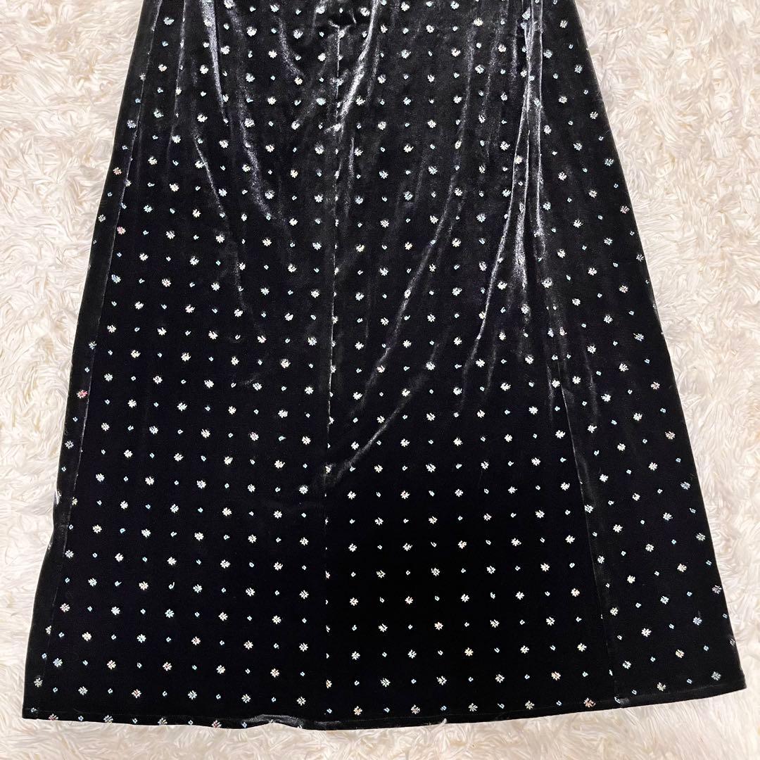 極美品 snidel ベロア 刺繍 ワンピース 2024AWブラック M ドレス