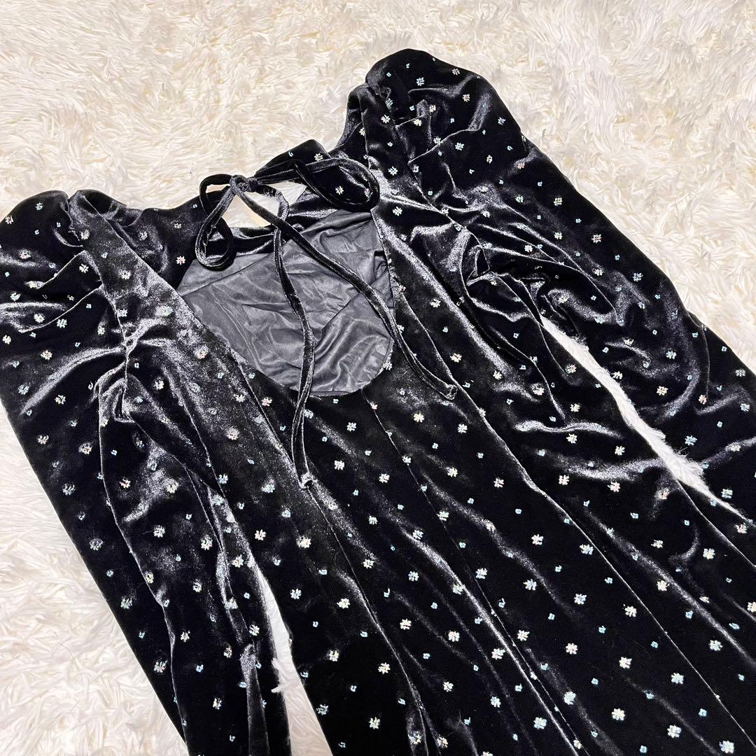 極美品 snidel ベロア 刺繍 ワンピース 2024AWブラック M ドレス