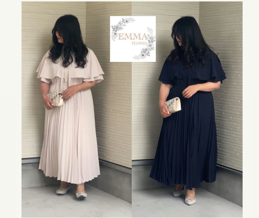 k*e様 エマフローレス Holly コラボ ケープデザインプリーツワンピース