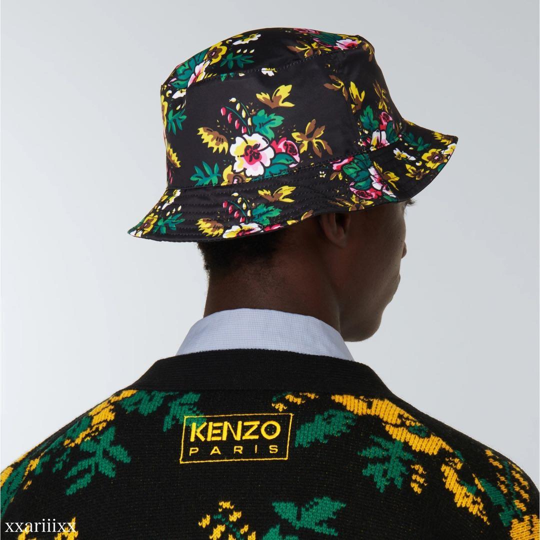 美品★KENZO ケンゾー バケットハット ハット 黒 花柄 メンズ レディース