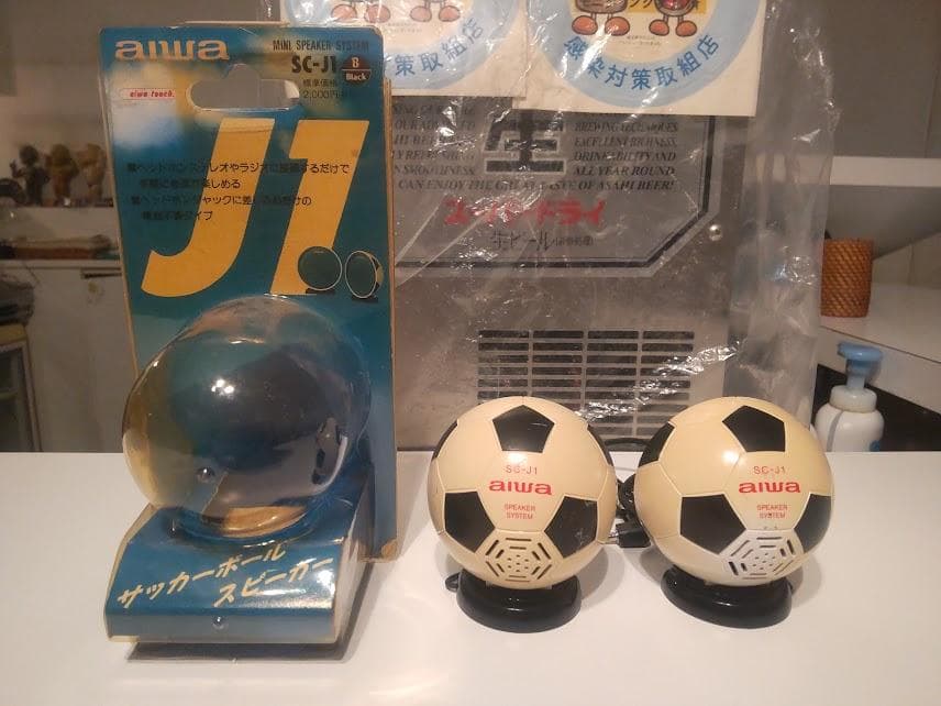稼働品★廃番★レトロ★aiwa アイワ サッカーボール スピーカー Jリーグ