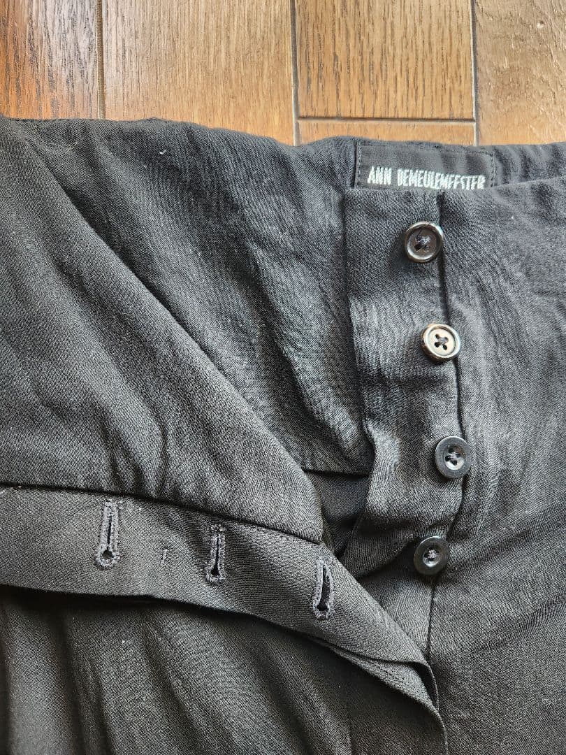 ANN DEMEULEMEESTER ブラックサルエルパンツ サイズ36