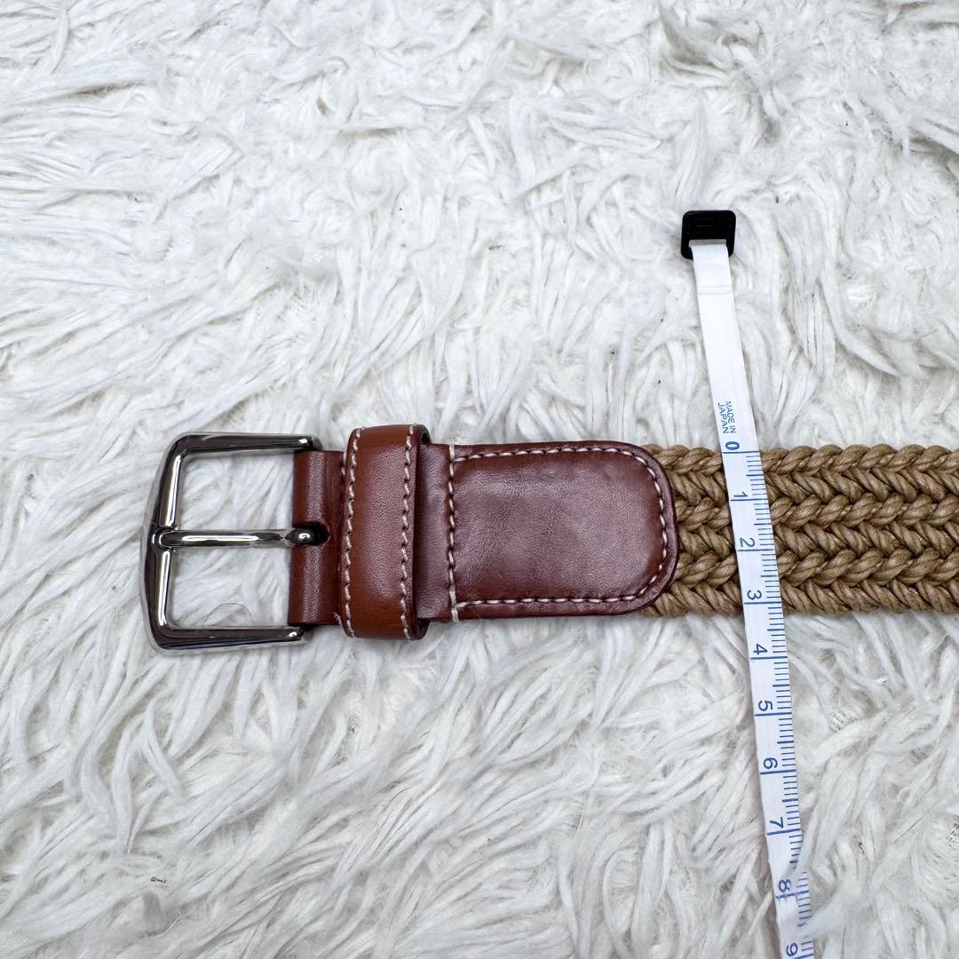 【極上級】ロロピアーナ イタリア製 メッシュ レザー ベルト ブラウン