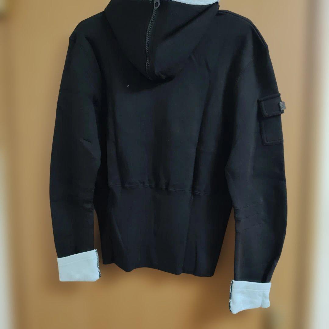 シャネル CHANEL ジップアップ パーカー スウェット 長袖黒ブラック水色