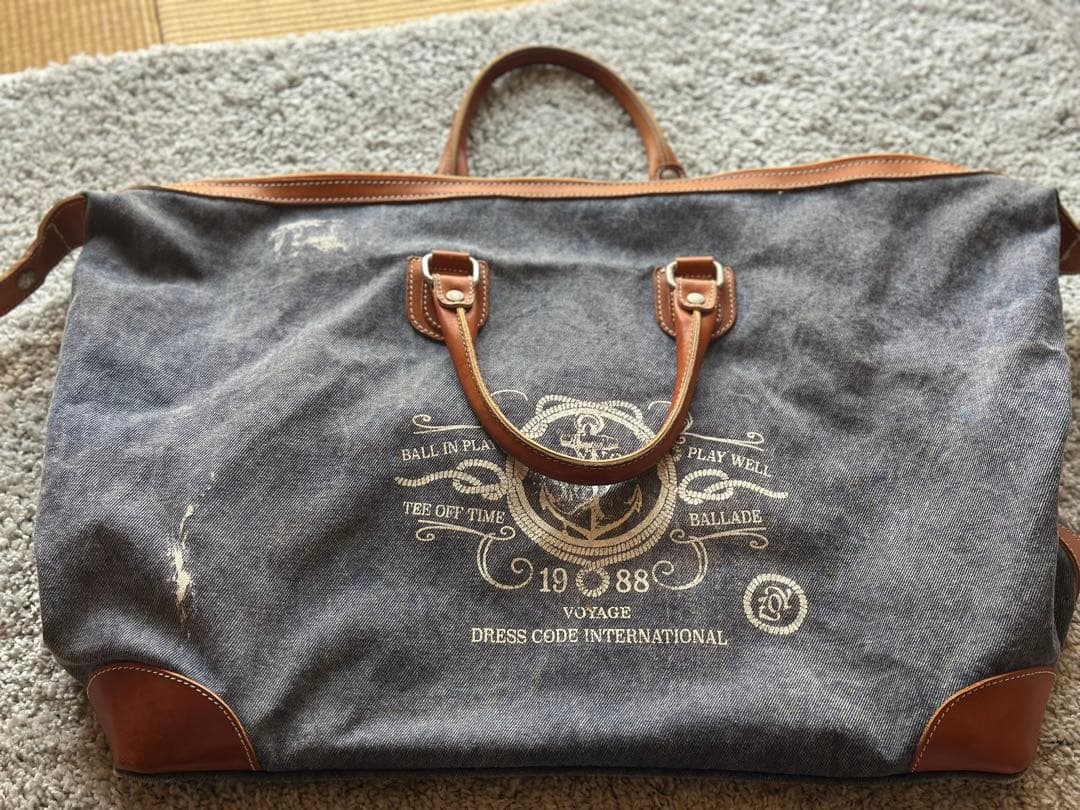 zoyデニムレザーボストンバッグ