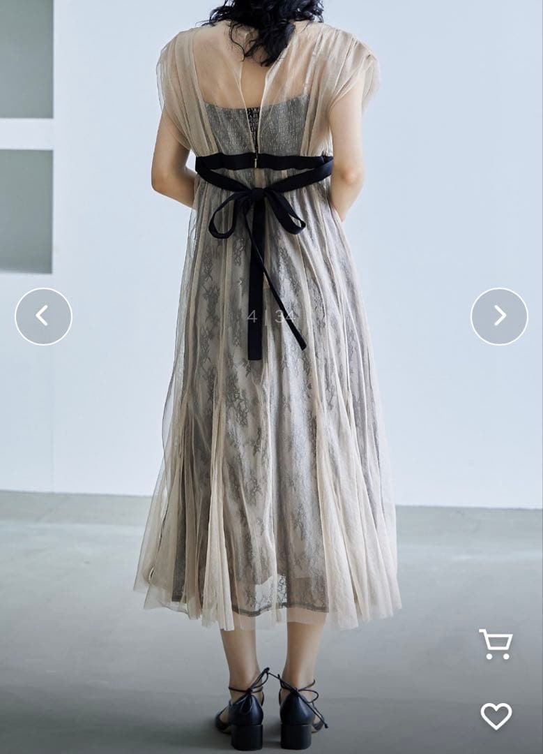 niana ニアナ　チュールレイヤードレースキャミワンピドレス　オケージョン　M