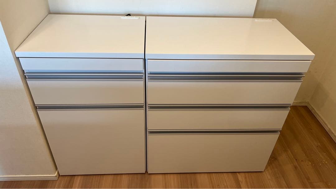 【セット商品】組立不要 スライドテーブル付きキッチン収納 ゴミ箱付（小）