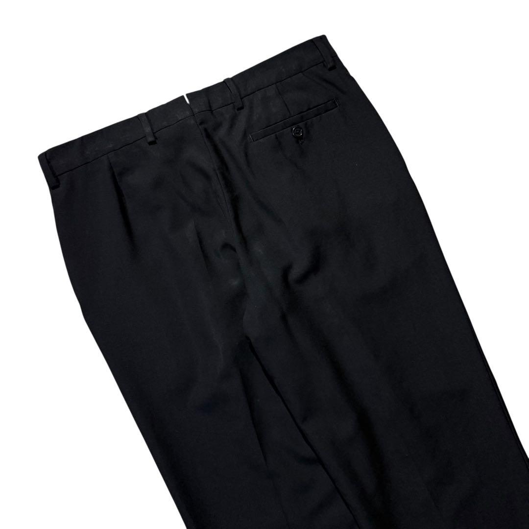 ピエールカルダン メンズ スラックス ビンテージ ワイドパンツ 黒 2タック