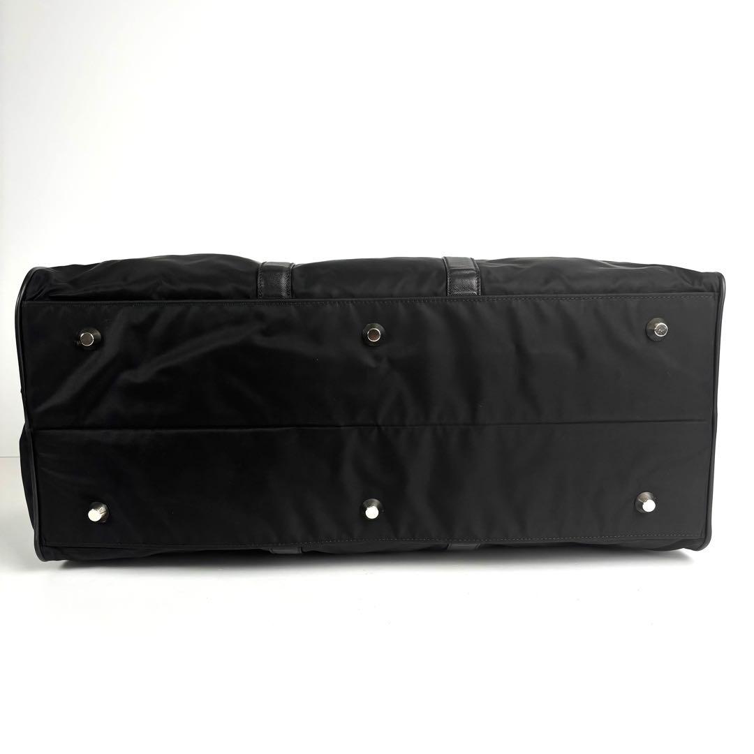 極美品 プラダ 2way ボストンバッグ ナイロン サフィアーノレザー ブラック