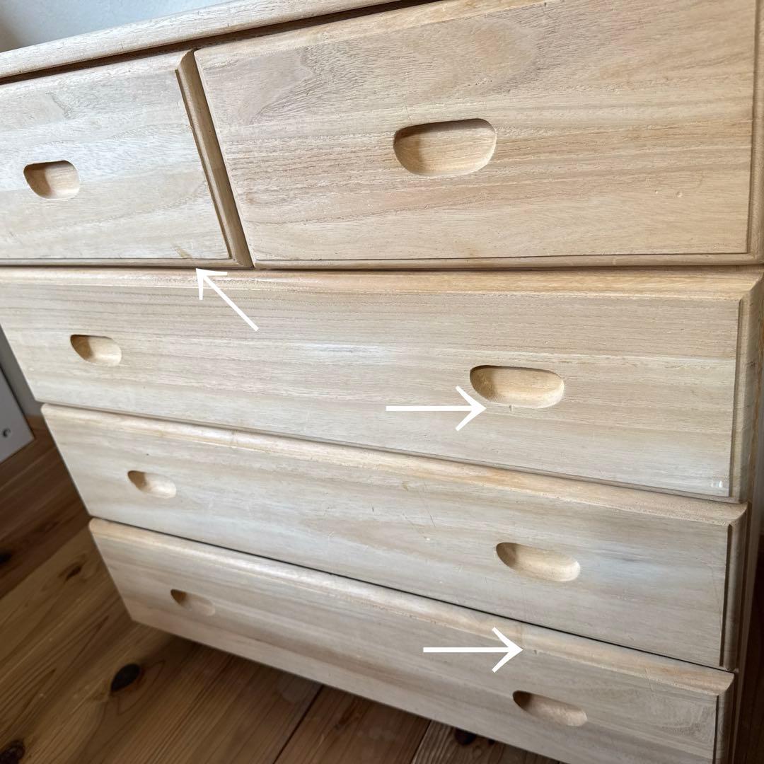 ディノス　押入れ　桐タンス4段　キャスター付き