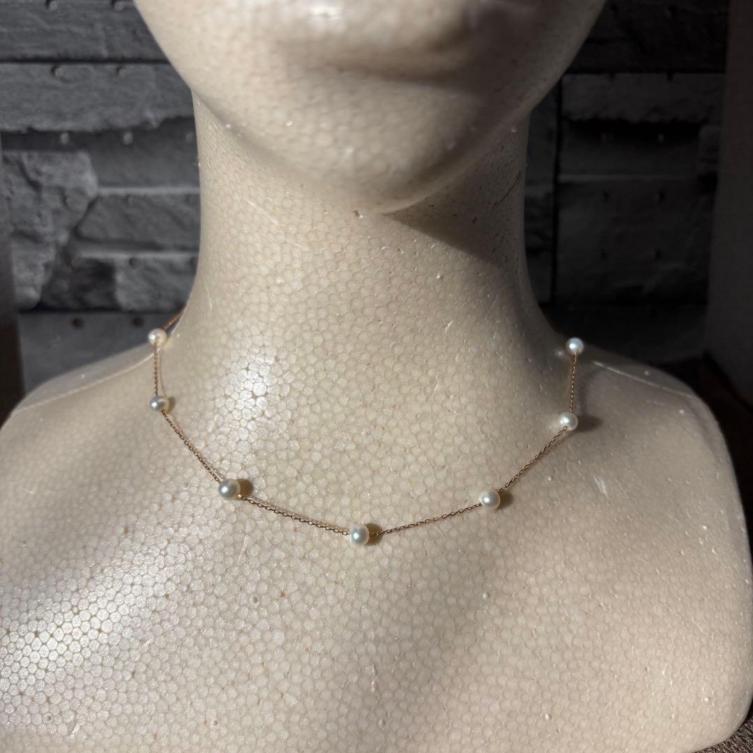 パール付き ゴールドネックレス