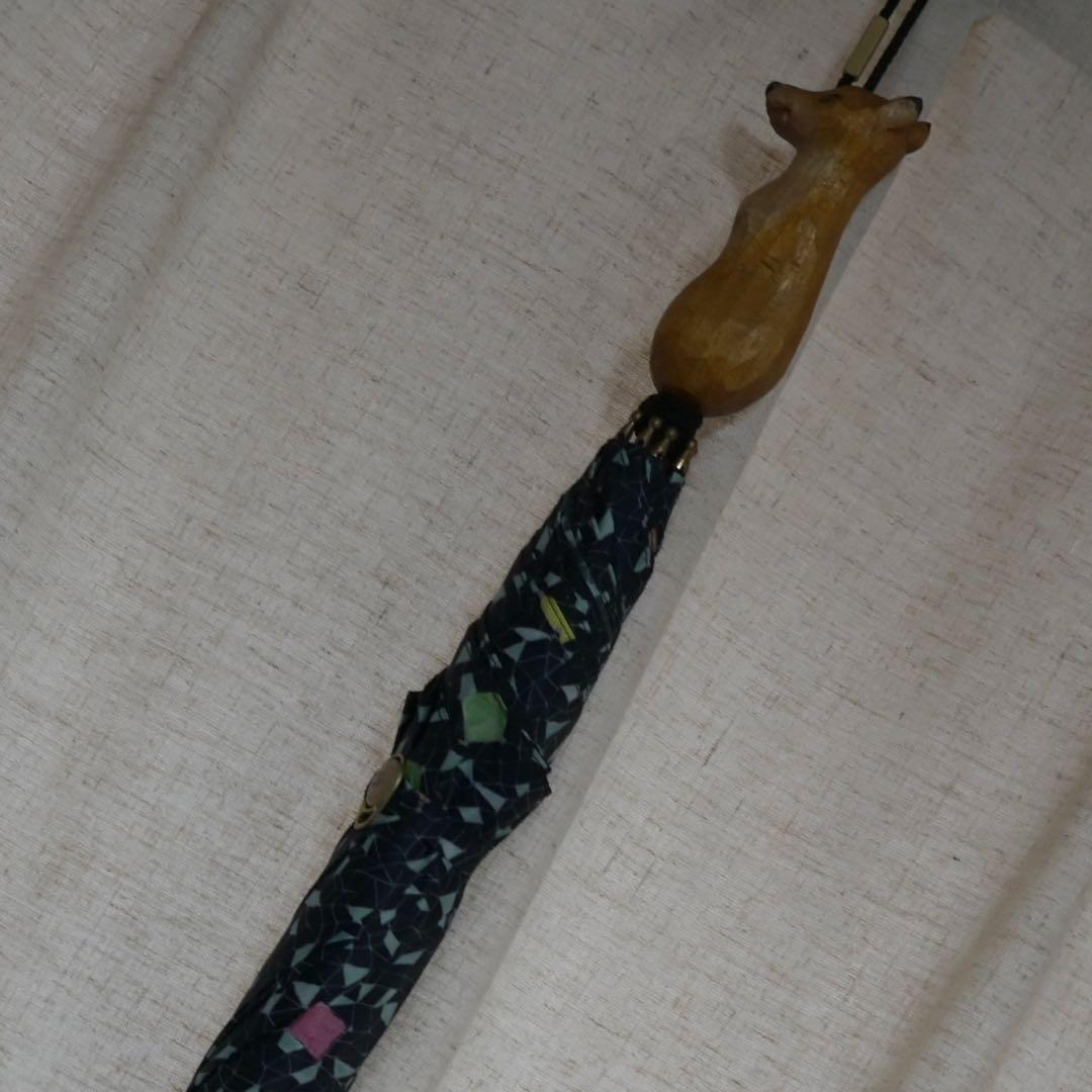 年末タイムセール✴︎イイダ傘店×kiyata 長傘　自宅保管品　きつね　キツネ