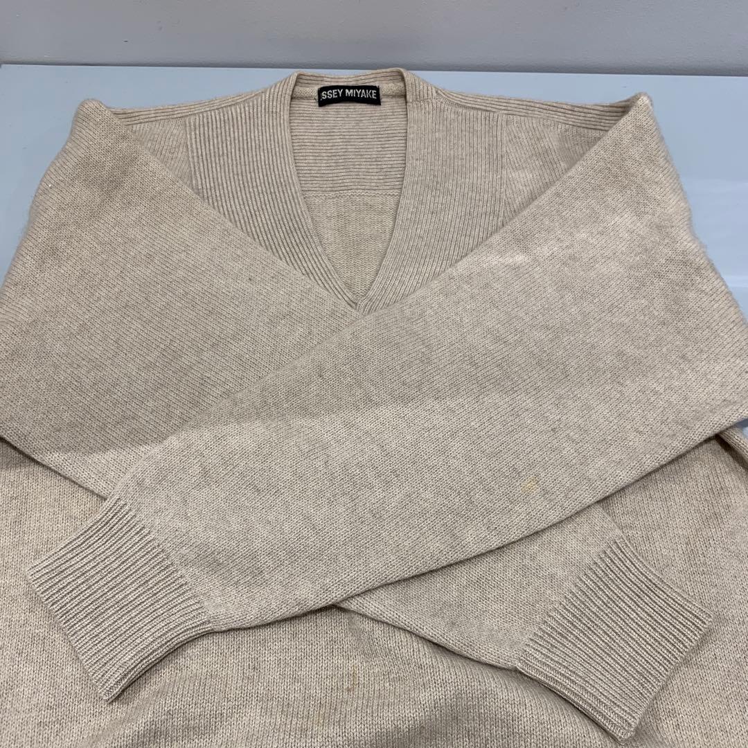 中古◆イッセイミヤケ ニット　メンズ ベージュ M ISSEY MIYAKE