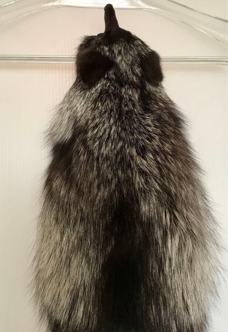 EMBA特注　最上級品　FOX FUR 銀ギツネ　本毛皮　ショール　ストール