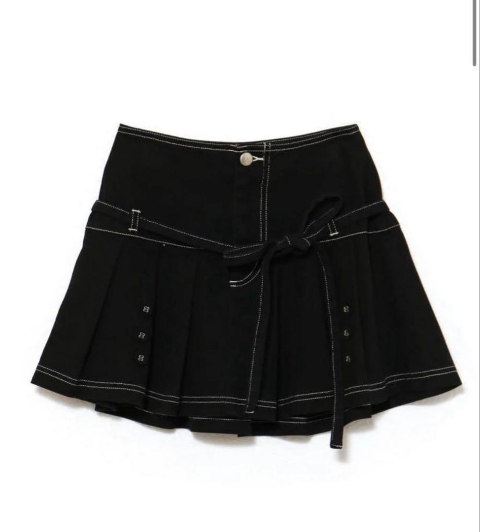 スカート Kika button mini skirt andmary Black