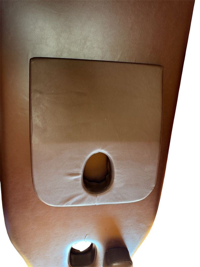 エステ 昇降ベッド 手動 有孔 ブラウン 整体 マッサージ 付属品多数