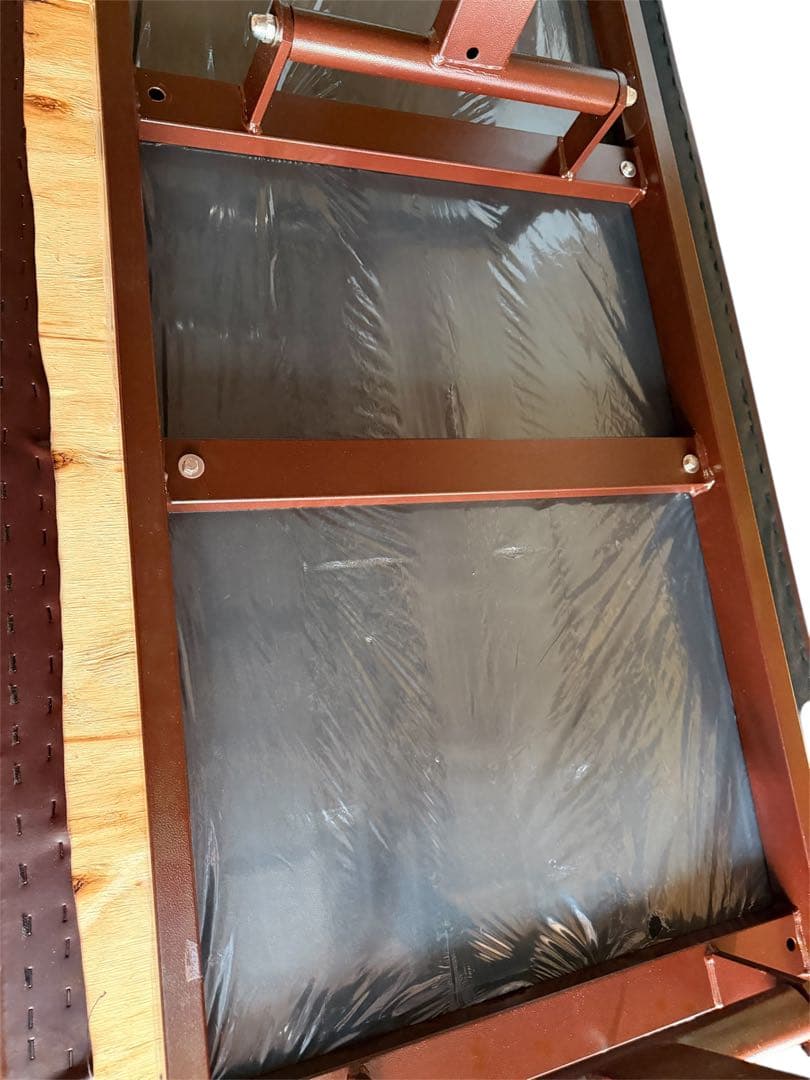 エステ 昇降ベッド 手動 有孔 ブラウン 整体 マッサージ 付属品多数