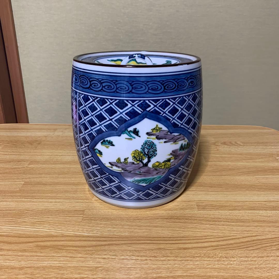 茶道用　染付水指／玉堂作