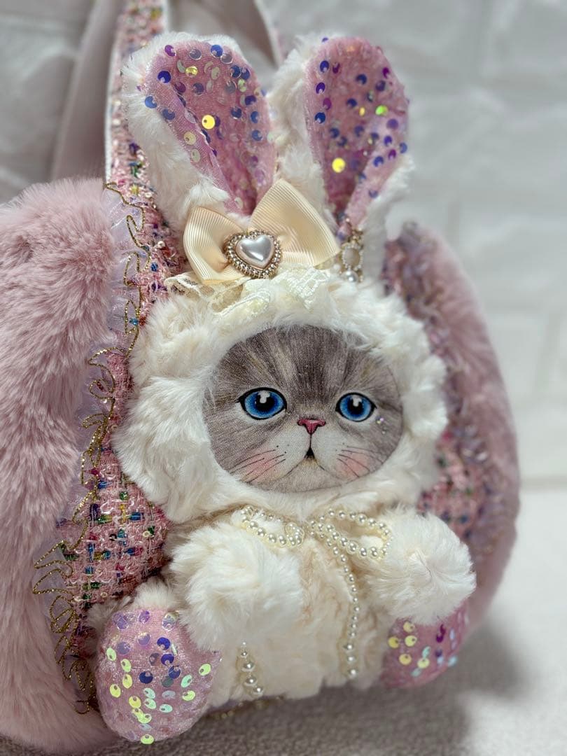あ*こ様 コヤンイサムチョ　ハンドメイド　ファーバッグ　白　ルミちゃん　うさぎ