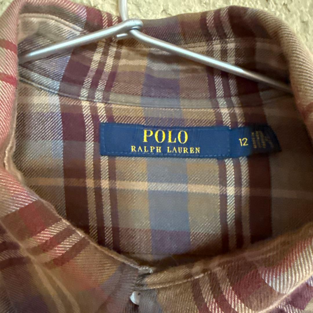 ラルフローレン チェック柄 ロングワンピース 共布ベルト付　中村アンさん着用