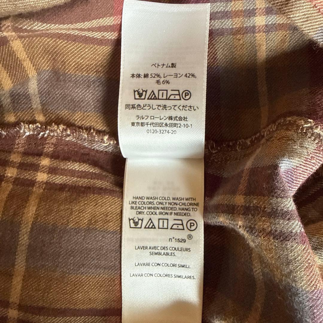 ラルフローレン チェック柄 ロングワンピース 共布ベルト付　中村アンさん着用