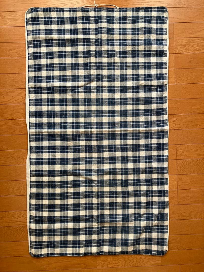 19世紀 フランス　アルザス　ケルシュ　リネン　インディゴ　クロス