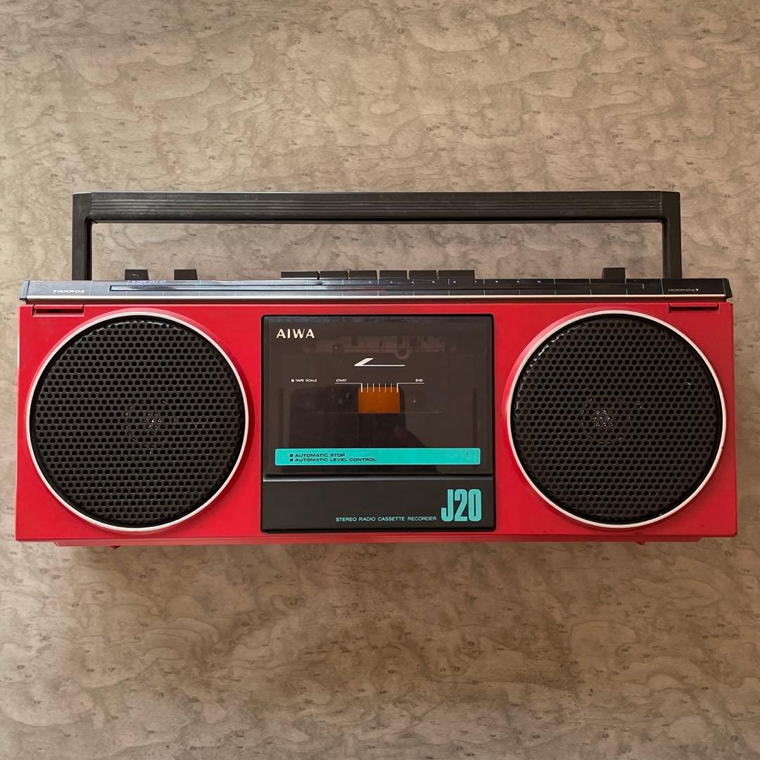 AIWA アイワ CS-J20 ラジカセ 赤 昭和レトロ