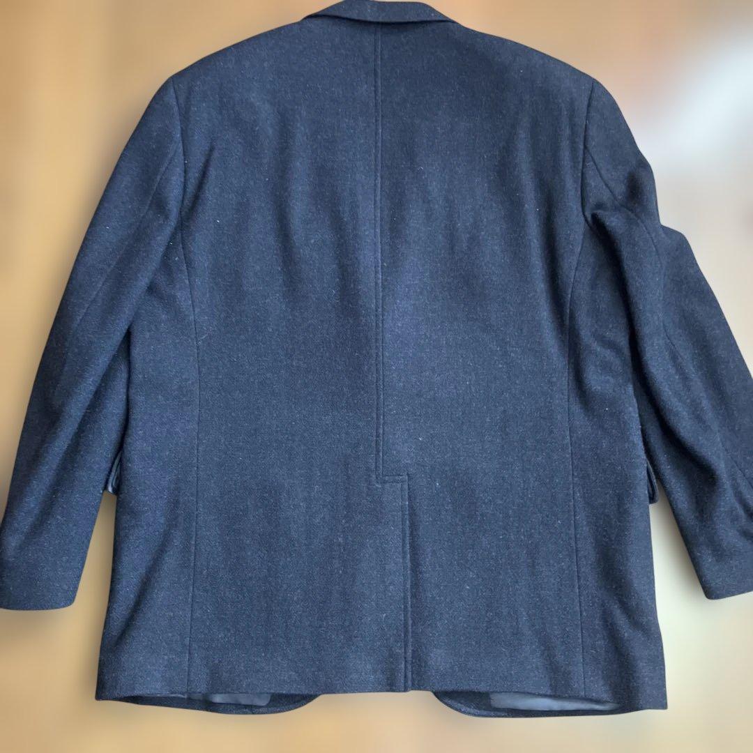 DPI製　オーダー3ピース　ブリティッシュウール　ネイビー　ヘリンボーン　BB6