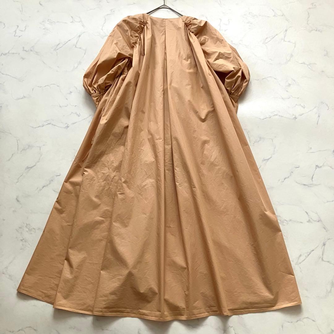 カレンソロジー　コットンドロストスリーブワンピース　マキシ丈　Vネック