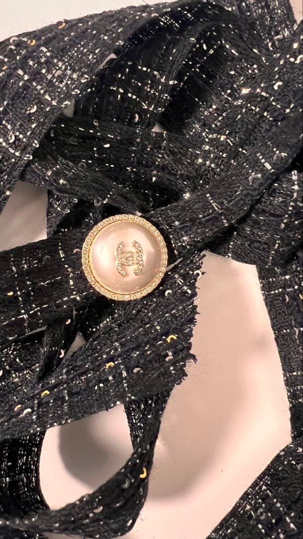 CHANEL ベロアリボンバレッタ