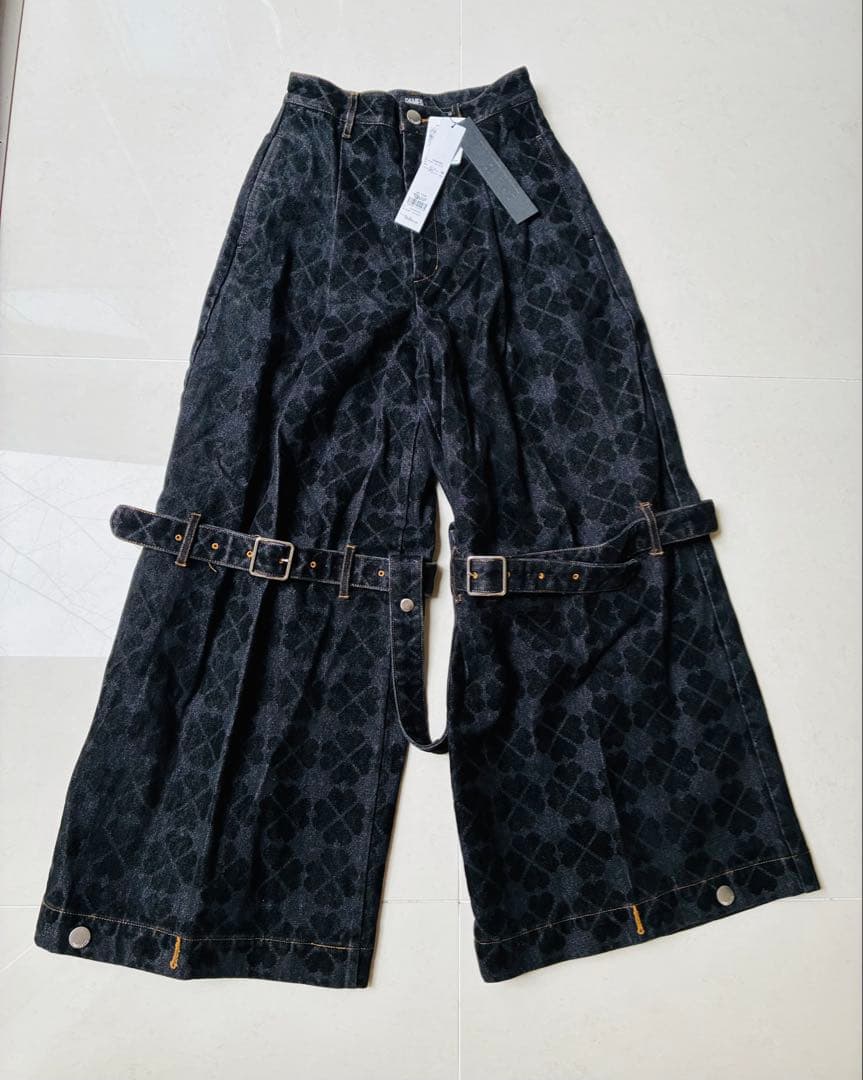 新品タグ付き　PAMEO POSE クローバー柄　パンツ　デニム　y2k