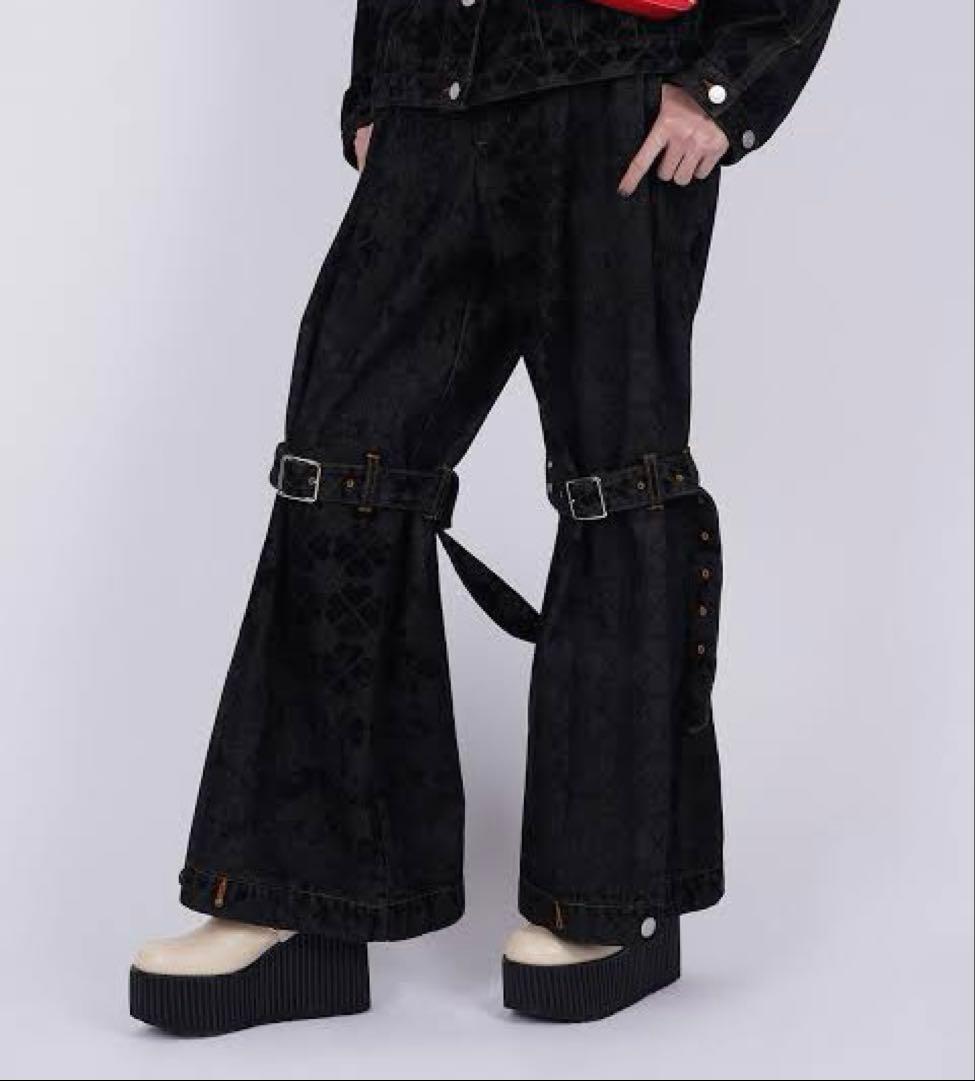 新品タグ付き　PAMEO POSE クローバー柄　パンツ　デニム　y2k