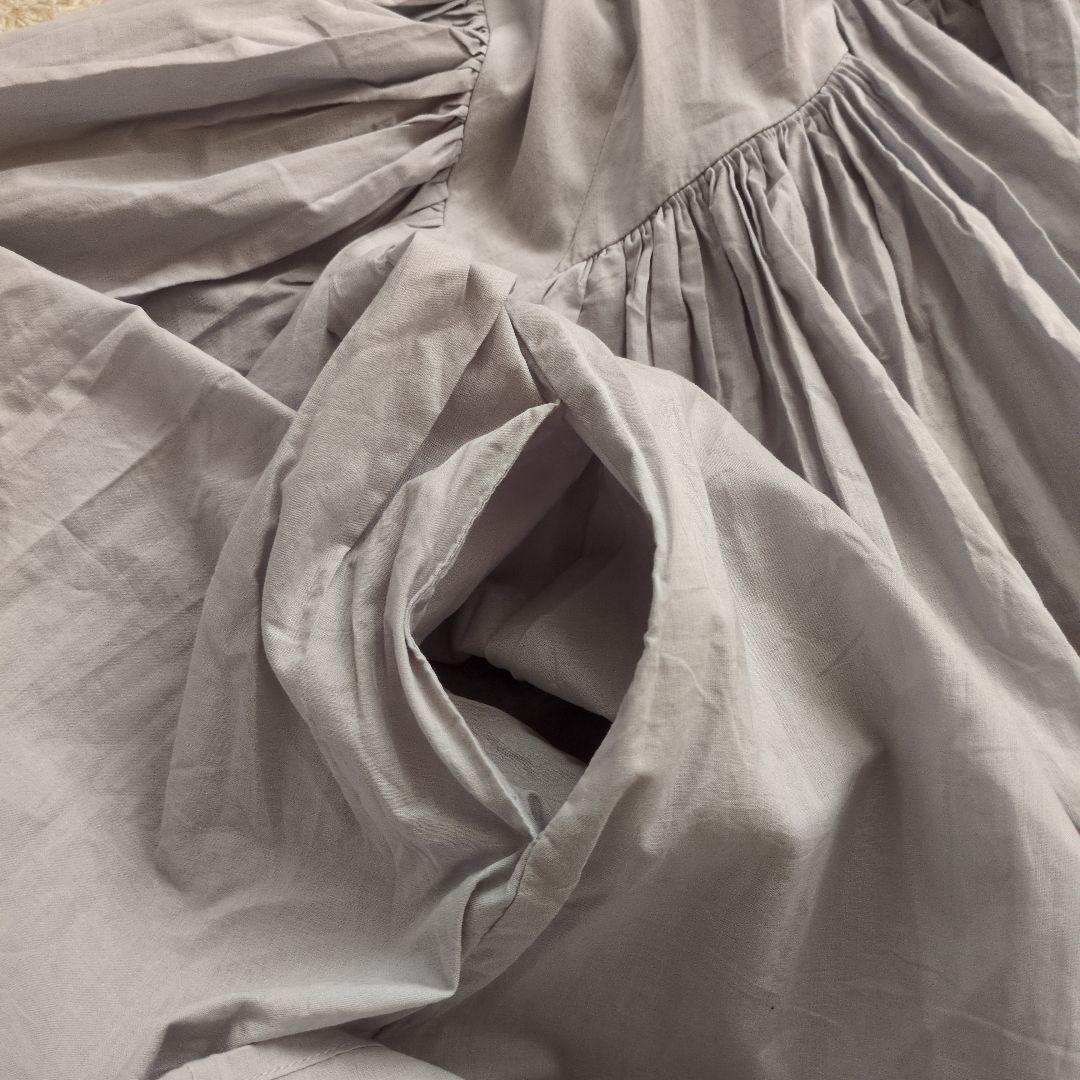 2024SS　ビアズリー 　ギャザー　チュニック　ワンピース　グレー