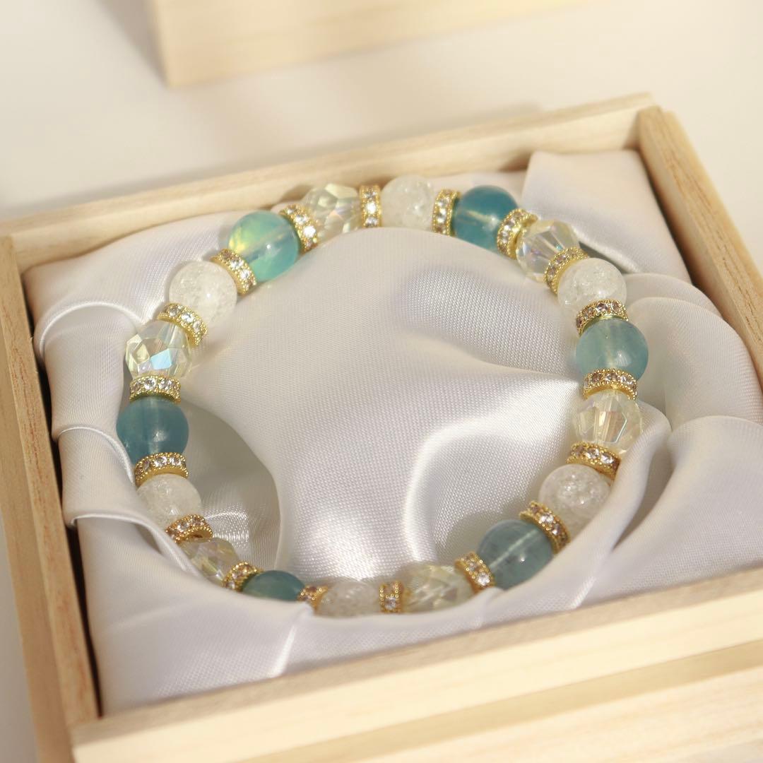 【七夕限定】サンタマリアアクアマリンの御守りブレスレット（恋愛成就 最強）