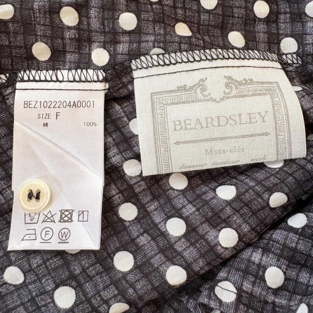 美品✨ビアズリー　ドットギャザーワンピース　チュニック　超フレア